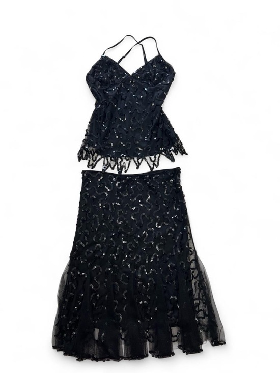 Betsey Johnson Dresses & Skirts - Black Beaded Two-Piece Evening Dress - Women's Formal Set